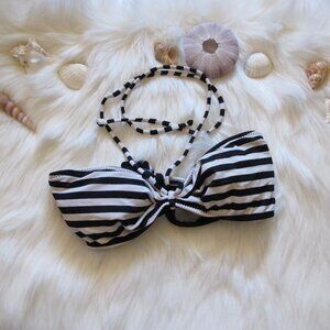Classic Barbiecore Reversible Black and White Striped Bikini